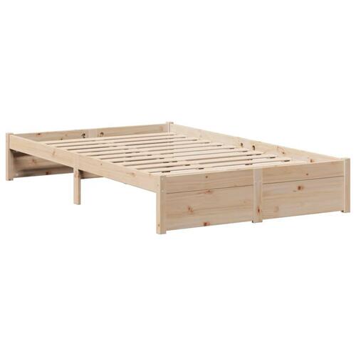 Seng med reol uden madras 120x200 cm massivt fyrretræ