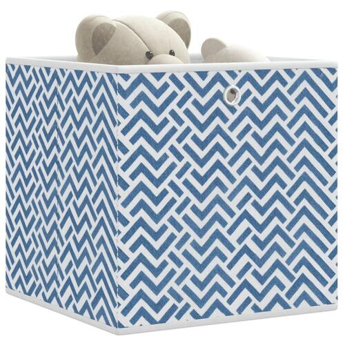 Opbevaringskasser 10 stk. 32x32x32 cm foldbare stof blå