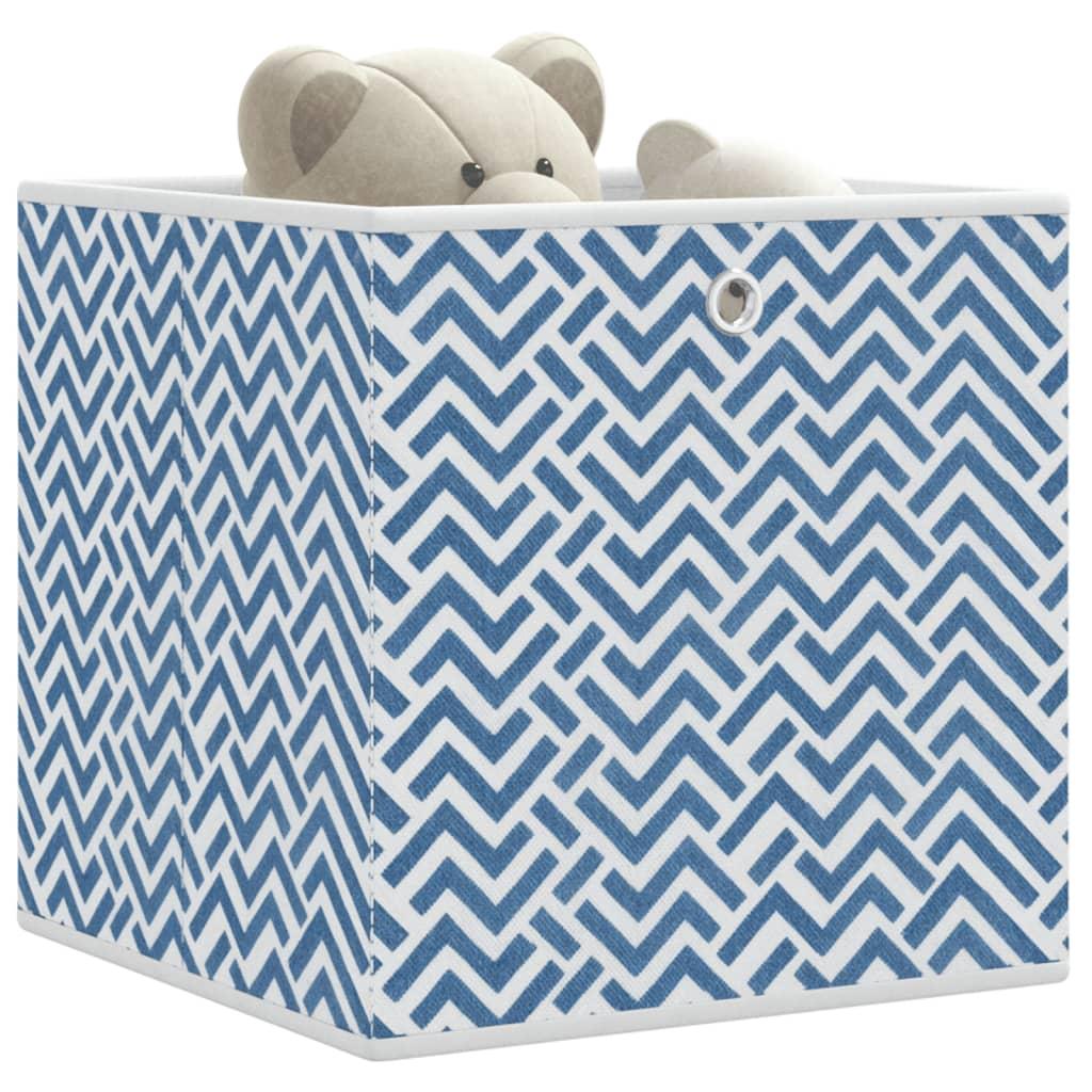 Opbevaringskasser 10 stk. 32x32x32 cm foldbare stof blå