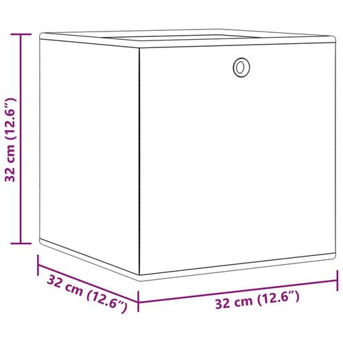 Opbevaringskasser 10 stk. 32x32x32 cm foldbare stof brun