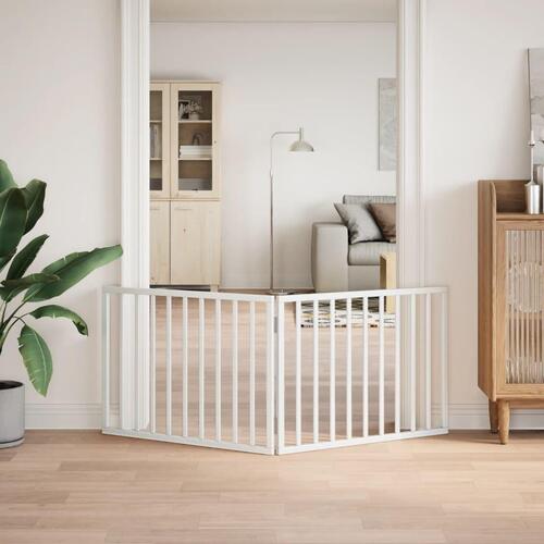 Hundelåge 2 paneler 160 cm foldbar poppeltræ hvid