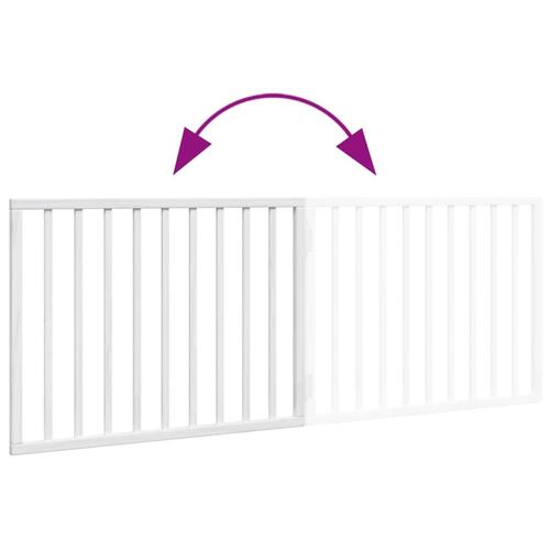 Hundelåge 2 paneler 160 cm foldbar poppeltræ hvid