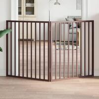 Hundelåge 2 paneler 160 cm foldbar poppeltræ brun