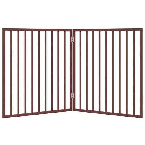 Hundelåge 2 paneler 160 cm foldbar poppeltræ brun