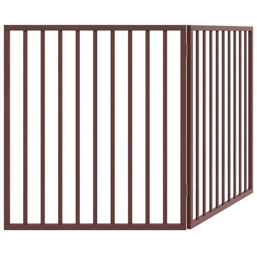 Hundelåge 2 paneler 160 cm foldbar poppeltræ brun