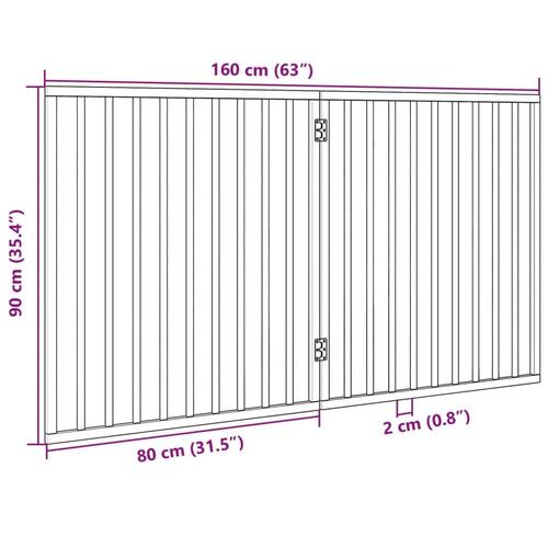 Hundelåge 2 paneler 160 cm foldbar poppeltræ brun