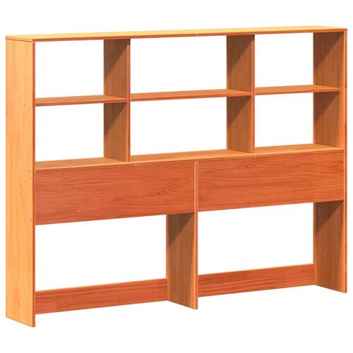Seng med reol uden madras 120x190cm massivt fyrretræ gyldenbrun