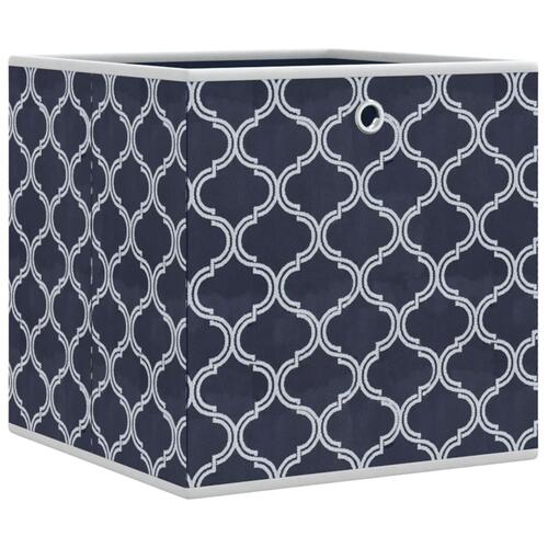 Opbevaringskasser 4 stk. 32x32x32 cm foldbare stof blå