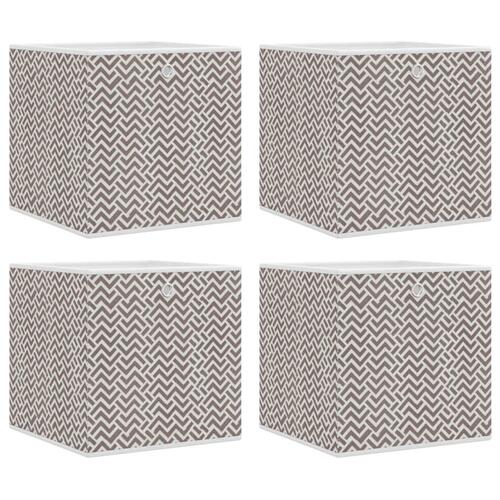 Opbevaringskasser 4 stk. 32x32x32 cm foldbare stof brun