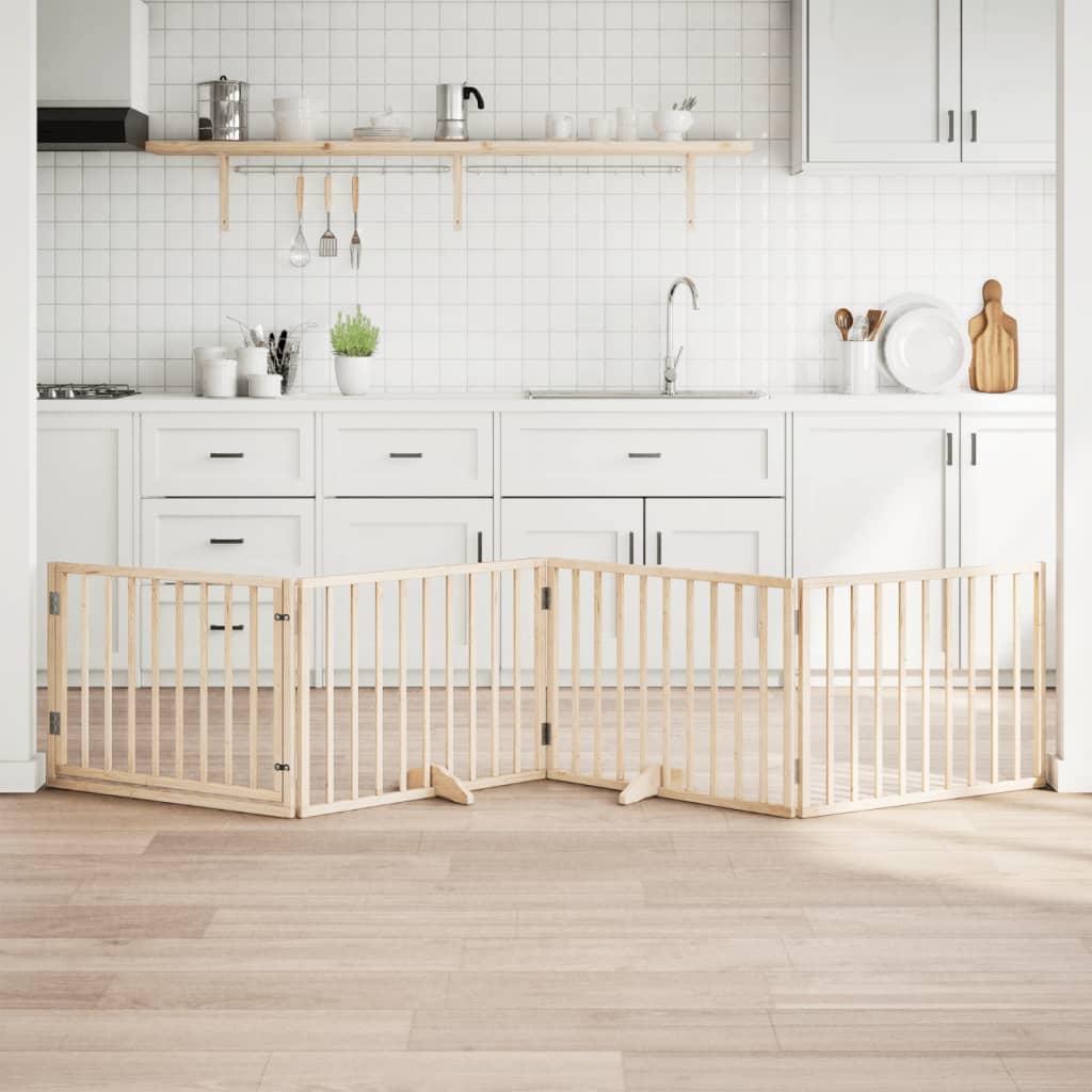 Hundelåge med dør 4 paneler 320 cm poppeltræ