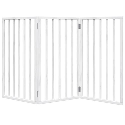 Hundelåge 3 paneler 150 cm foldbar poppeltræ hvid