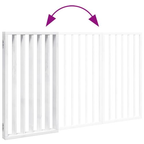 Hundelåge 3 paneler 150 cm foldbar poppeltræ hvid
