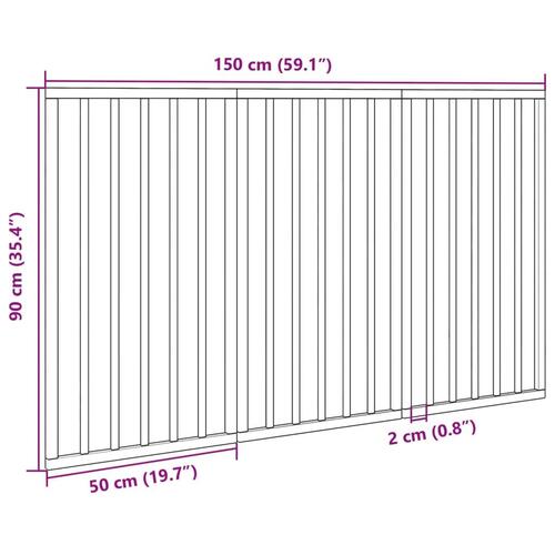 Hundelåge 3 paneler 150 cm foldbar poppeltræ hvid