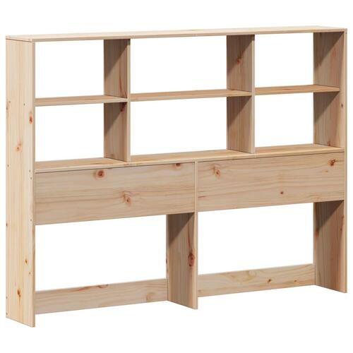 Seng med reol uden madras 135x190 cm massivt fyrretræ