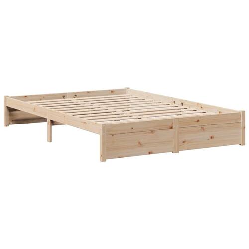 Seng med reol uden madras 140x200 cm massivt fyrretræ