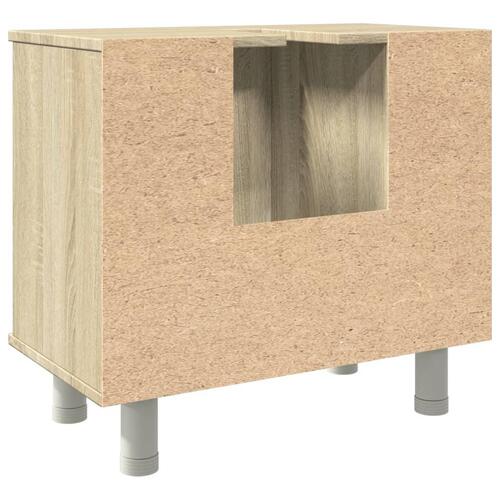Badeværelsesskab 60x32x53,5 cm konstrueret træ sonoma-eg