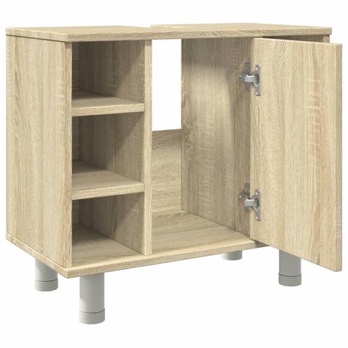 Badeværelsesskab 60x32x53,5 cm konstrueret træ sonoma-eg