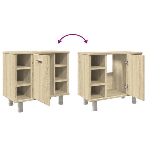 Badeværelsesskab 60x32x53,5 cm konstrueret træ sonoma-eg