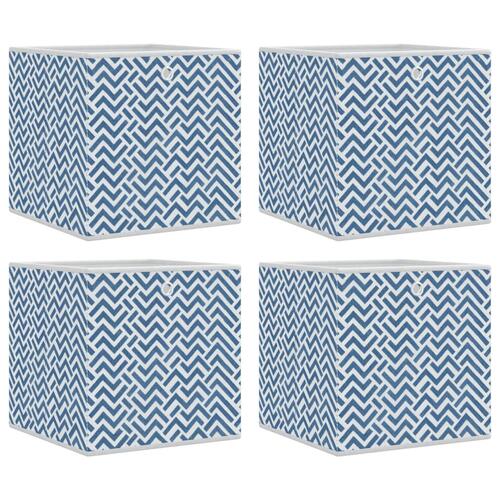Opbevaringskasser 4 stk. 32x32x32 cm foldbare stof blå