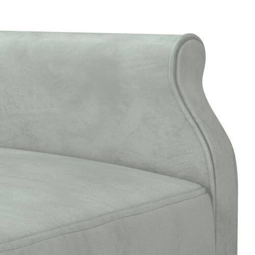 Sovesofa med chaiselong 271x140x70 cm velour lysegrå