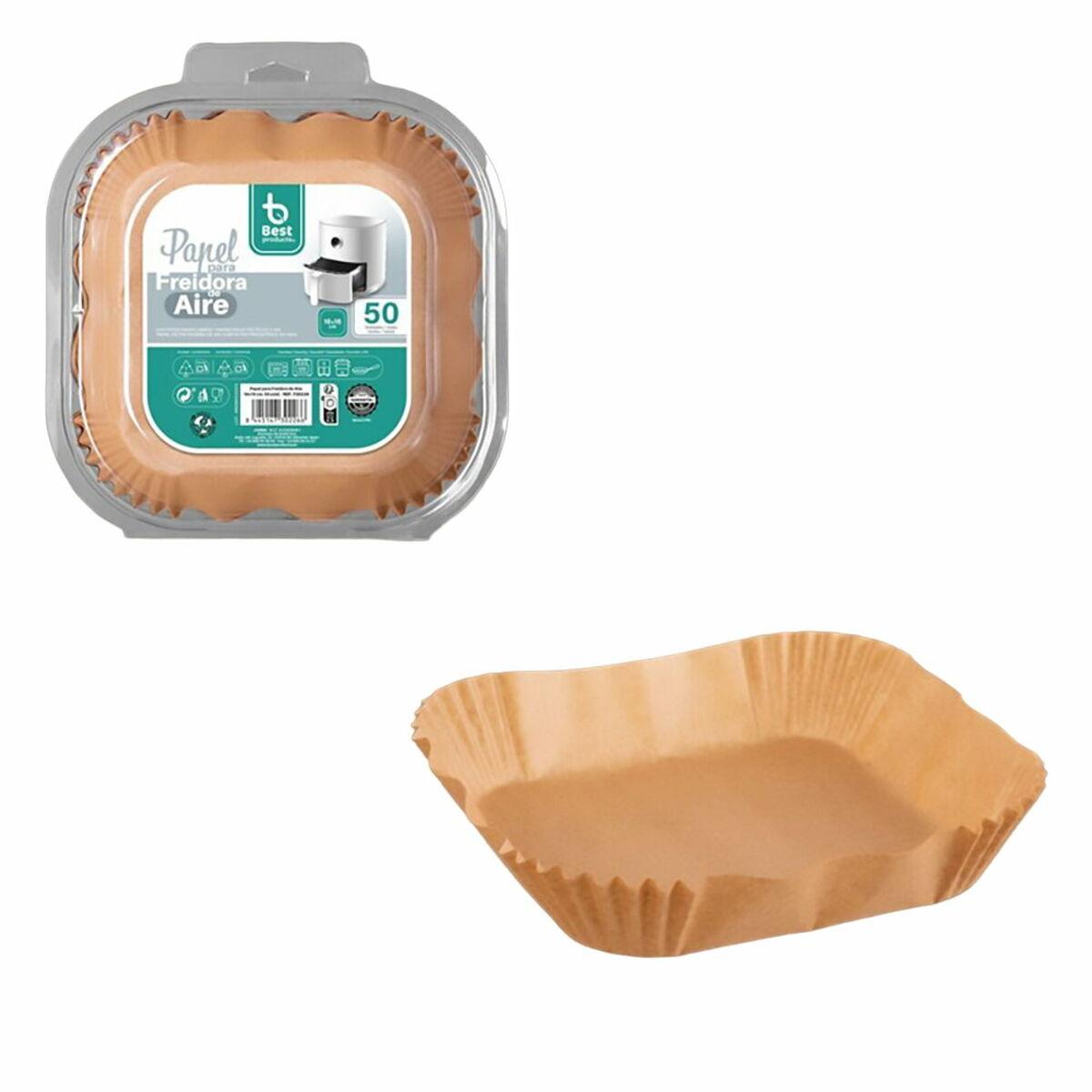 Best Products Green luftfriture-papir 16 × 16 × 4,5 cm - firkantet, 50 stk.
