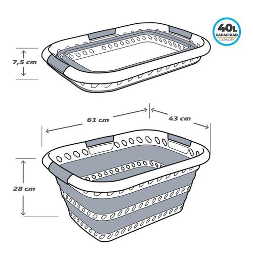 Kurv Aktive TPR 61 x 7,5 x 43 cm (4 enheder)