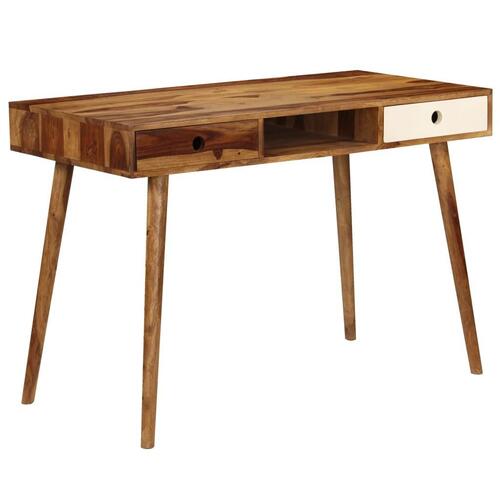 Skrivebord 110 x 55 x 76 cm massivt sheeshamtræ