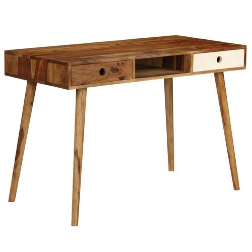 Skrivebord 110 x 55 x 76 cm massivt sheeshamtræ