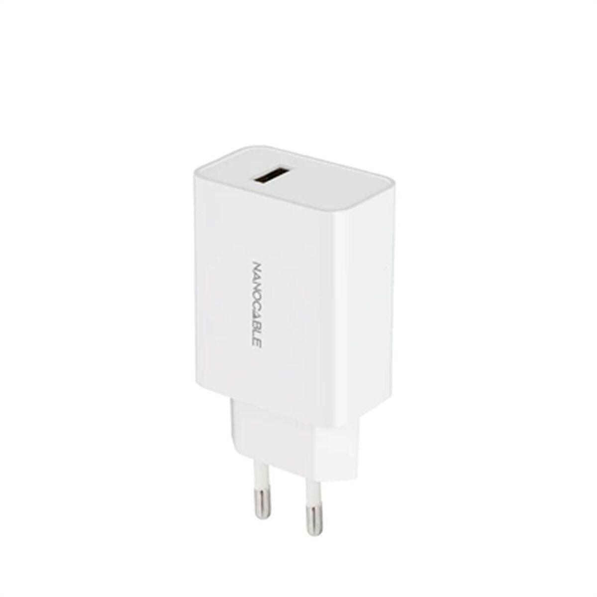 NANOCABLE vægoplader 10 W - 1x USB, EU-stik, hvid