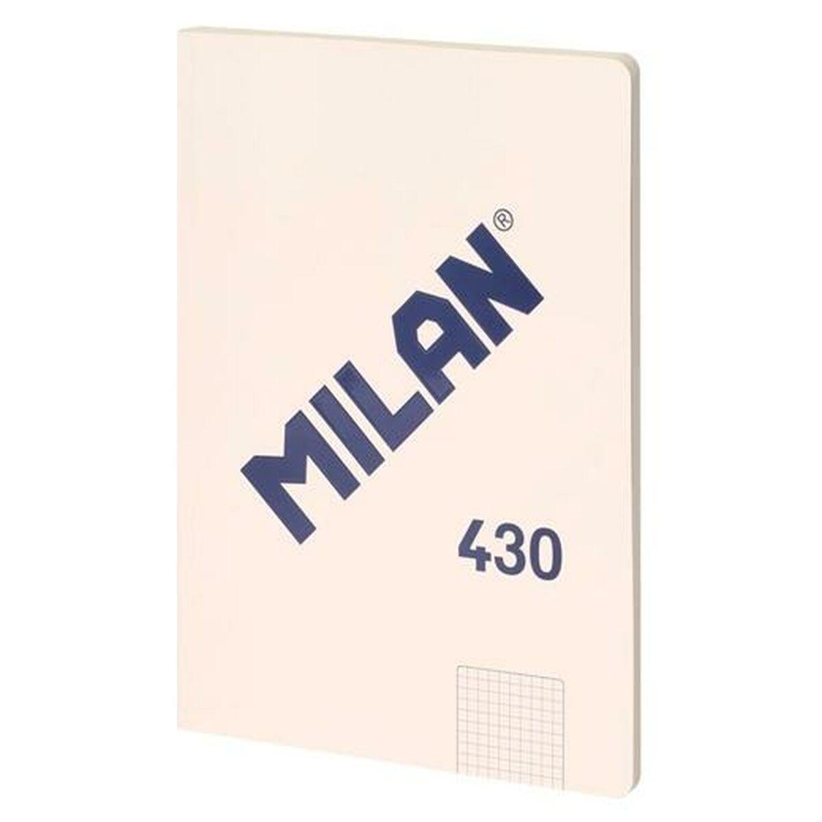 Milan notesbog 1918 - A4, beige, millimeterpapir