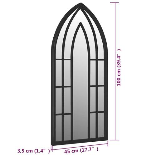 Spejl 100x45 cm jern sort