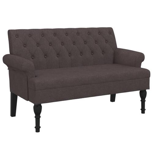 Bænk med ryglæn 120x62x75,5 cm stof mørkebrun
