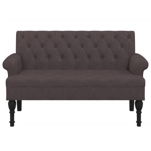 Bænk med ryglæn 120x62x75,5 cm stof mørkebrun