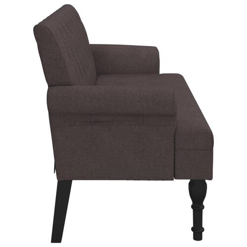 Bænk med ryglæn 120x62x75,5 cm stof mørkebrun