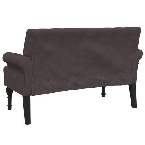 Bænk med ryglæn 120x62x75,5 cm stof mørkebrun