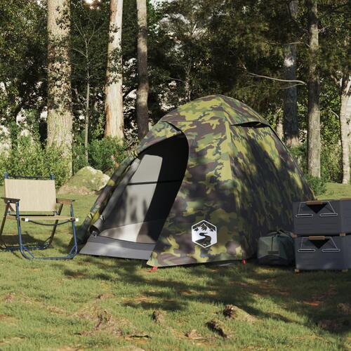 2-personers campingtelt vandafvisende kuppel camouflage