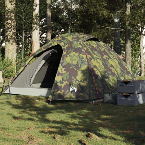 3-personers campingtelt vandafvisende kuppel camouflage