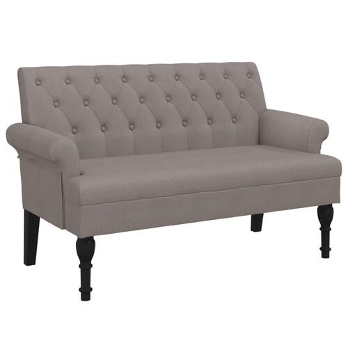 Bænk med ryglæn 120x62x75,5 cm stof gråbrun