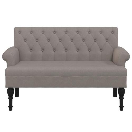 Bænk med ryglæn 120x62x75,5 cm stof gråbrun