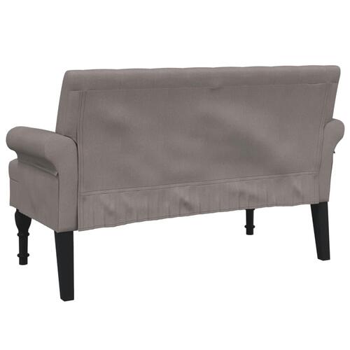 Bænk med ryglæn 120x62x75,5 cm stof gråbrun