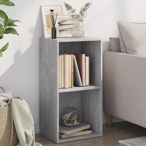 Bogreol med 2 hylder 40x30x76,5 cm konstrueret træ betongrå