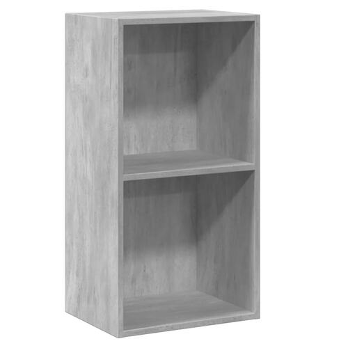 Bogreol med 2 hylder 40x30x76,5 cm konstrueret træ betongrå