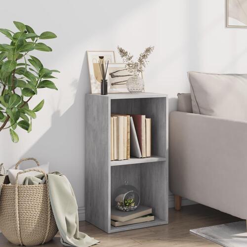 Bogreol med 2 hylder 40x30x76,5 cm konstrueret træ betongrå