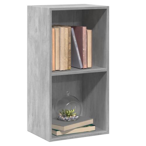 Bogreol med 2 hylder 40x30x76,5 cm konstrueret træ betongrå