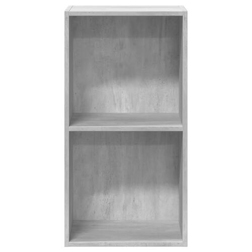 Bogreol med 2 hylder 40x30x76,5 cm konstrueret træ betongrå