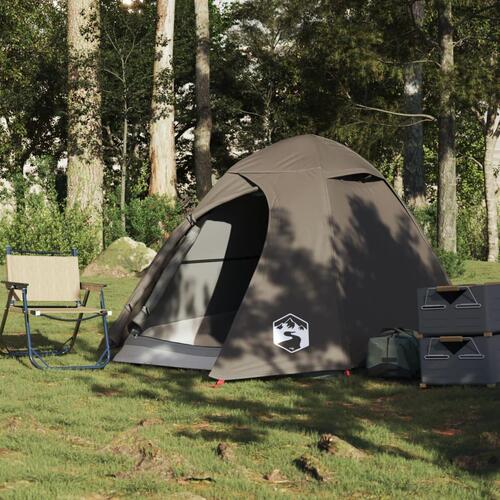 2-personers campingtelt vandafvisende kuppel brun