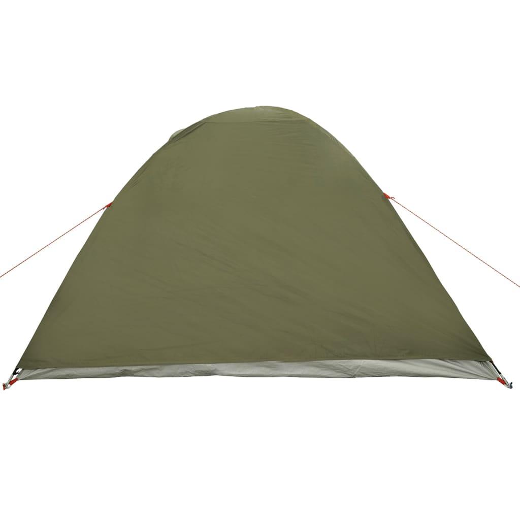 4-personers campingtelt vandafvisende kuppel olivengrøn