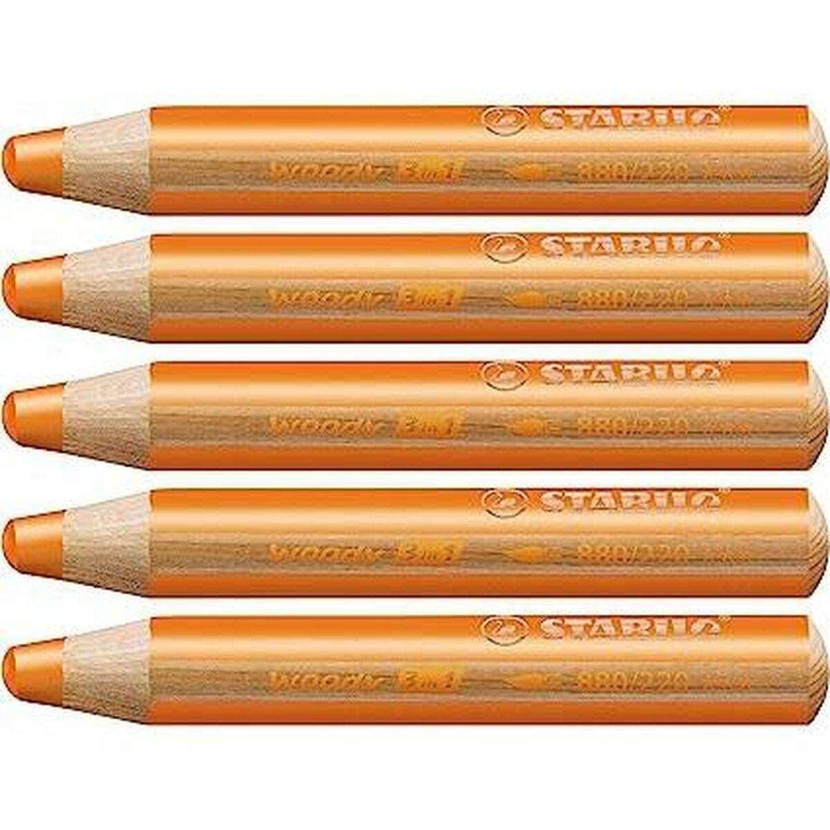 Stabilo Woody 3-i-1 farveblyanter - Orange (5 stk)