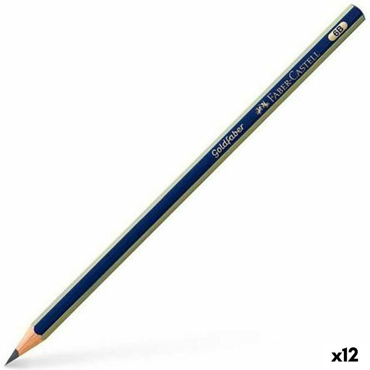 Faber-Castell Goldfaber 1221 blyant 6B, sekskantet - 12 stk.