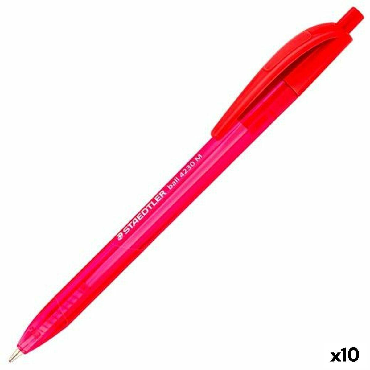 Staedtler kuglepen 4230 - rød blæk, 1 mm (10 stk.)